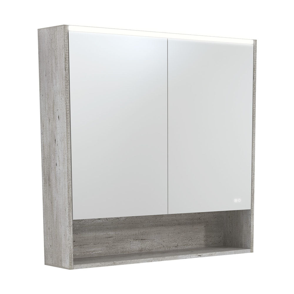 Fienza LED Mirror Cabinet with Display Shelf 750mm - 1200mm - Industrial