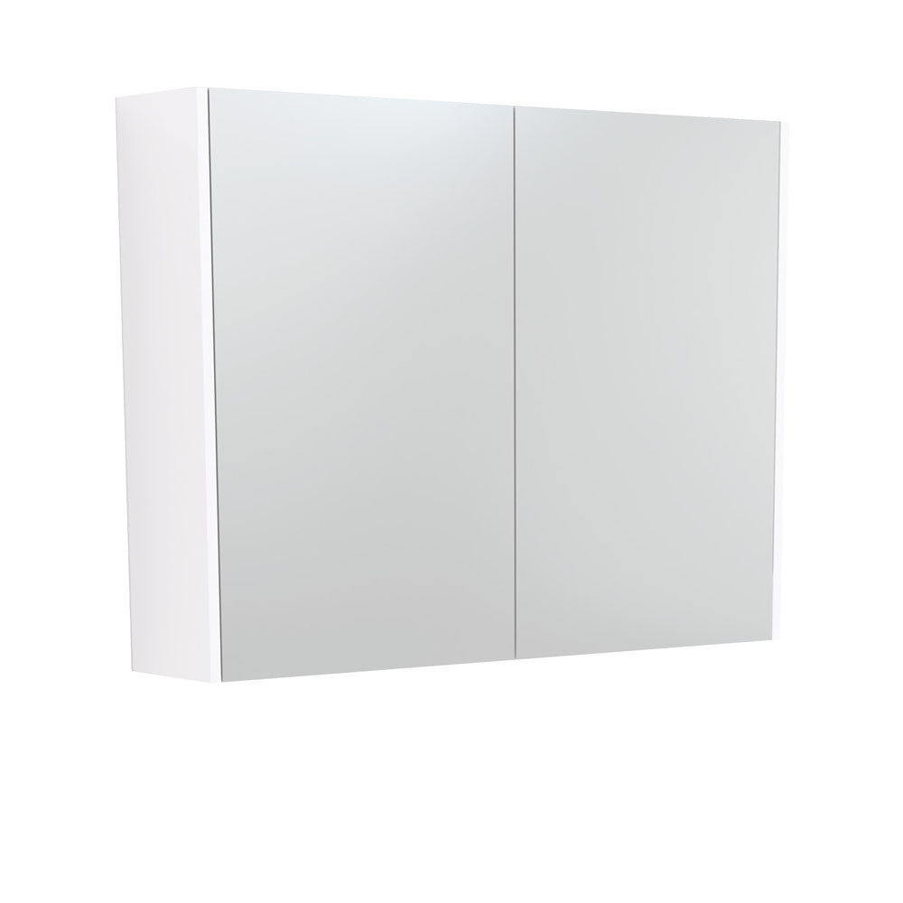 Fienza Mirror Cabinet with Satin White Side Panels 600mm - 1500mm