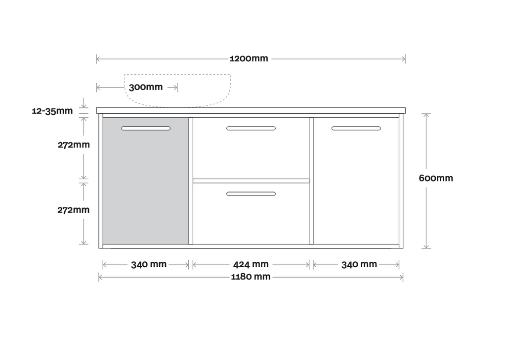 Marquis Palm Wall Hung Vanity - Wellsons