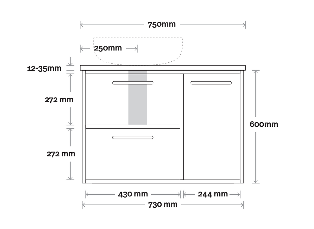 Marquis Palm Wall Hung Vanity - Wellsons