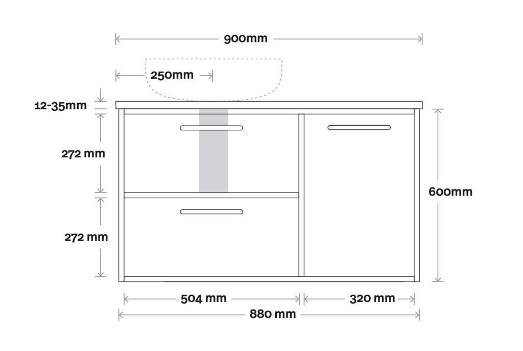 Marquis Palm Wall Hung Vanity - Wellsons
