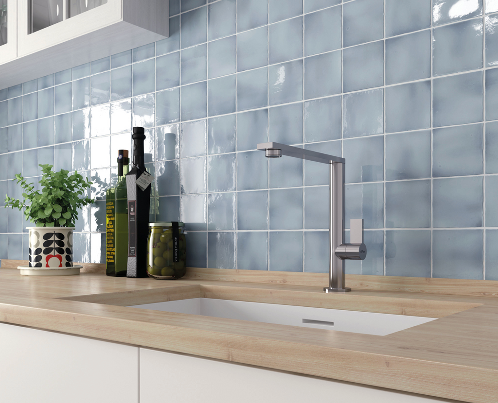 Palm Springs Blue Gloss Small Square Tile