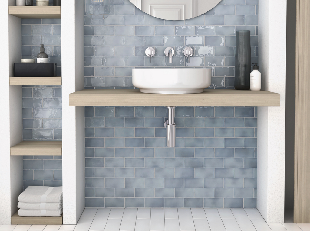 Palm Springs Blue Gloss Subway Tile