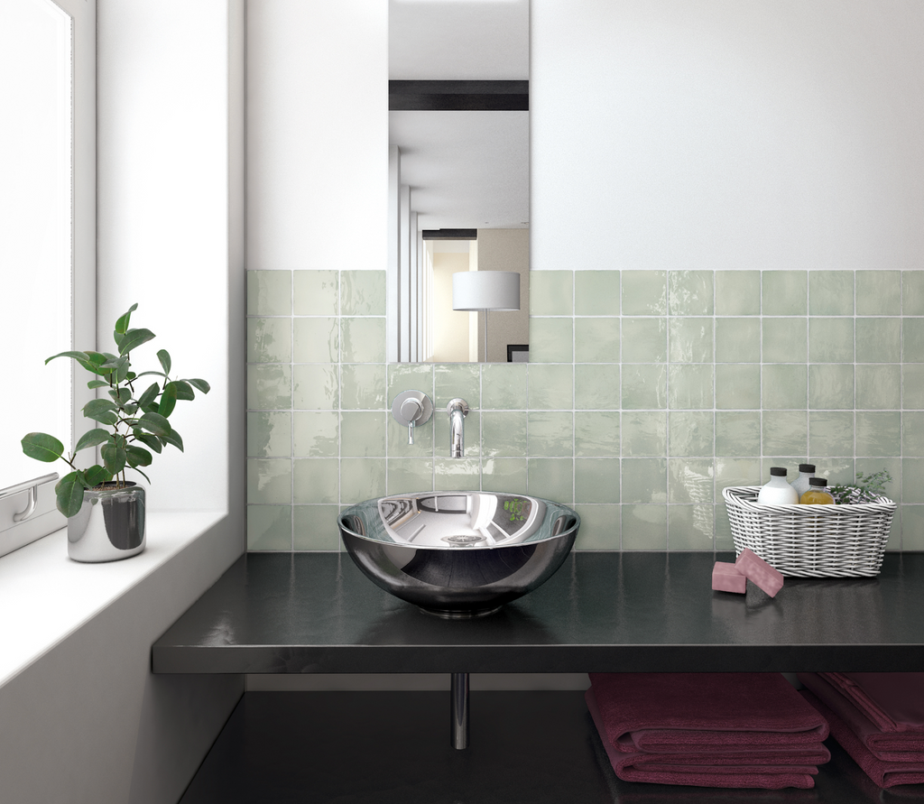 Palm Springs Mint Gloss Small Square Tile