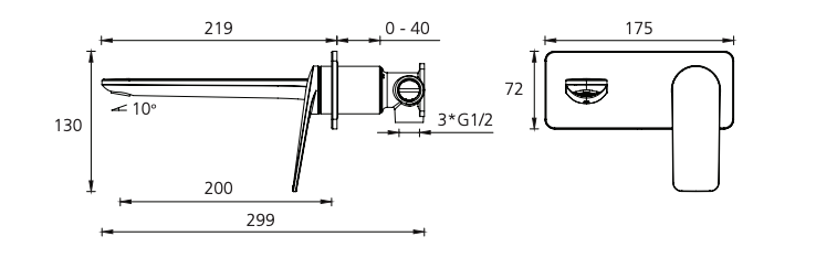 Oliveri Paris Wall Mixer Set