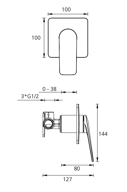 Oliveri Paris Wall Mixer