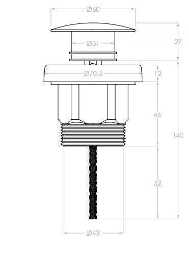 ADP Universal Plug & Waste - Brushed Brass