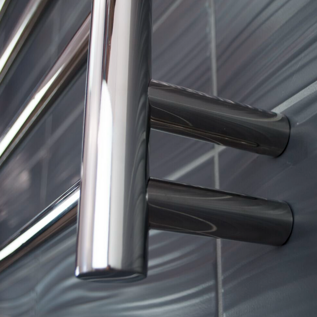 Radiant Heating Round Bars 240V Heated Towel Rails Polished 750 x 1200