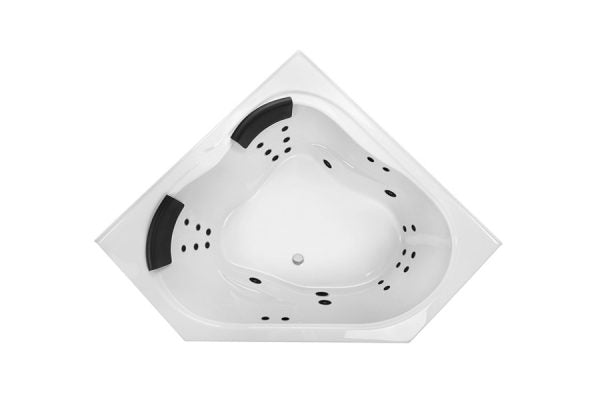 Decina Positano 24 Jet Spa Inset Corner Bath 1490mm - Gloss White