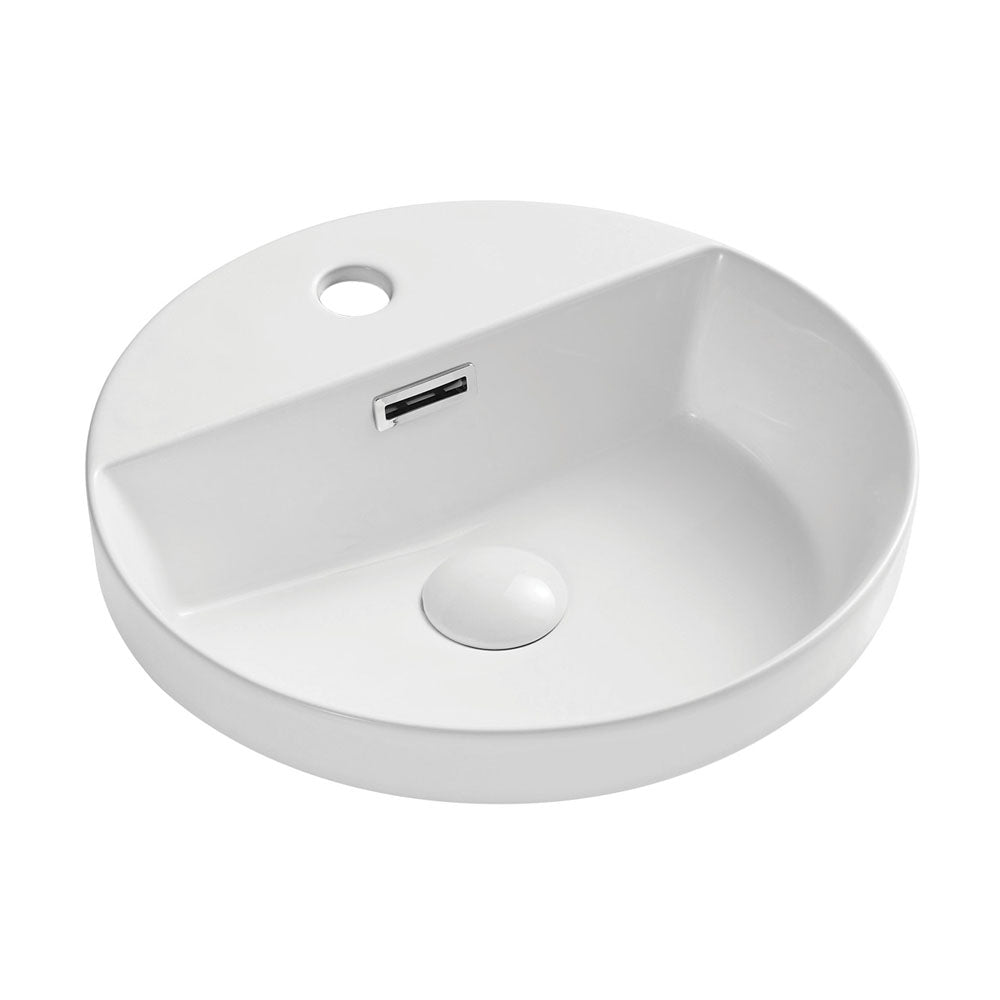Fienza Reba Semi-Inset Basin With Taphole - Gloss White