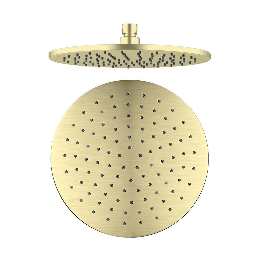 Nero Round Brass Shower Head 250mm - Brushed Gold - Wellsons