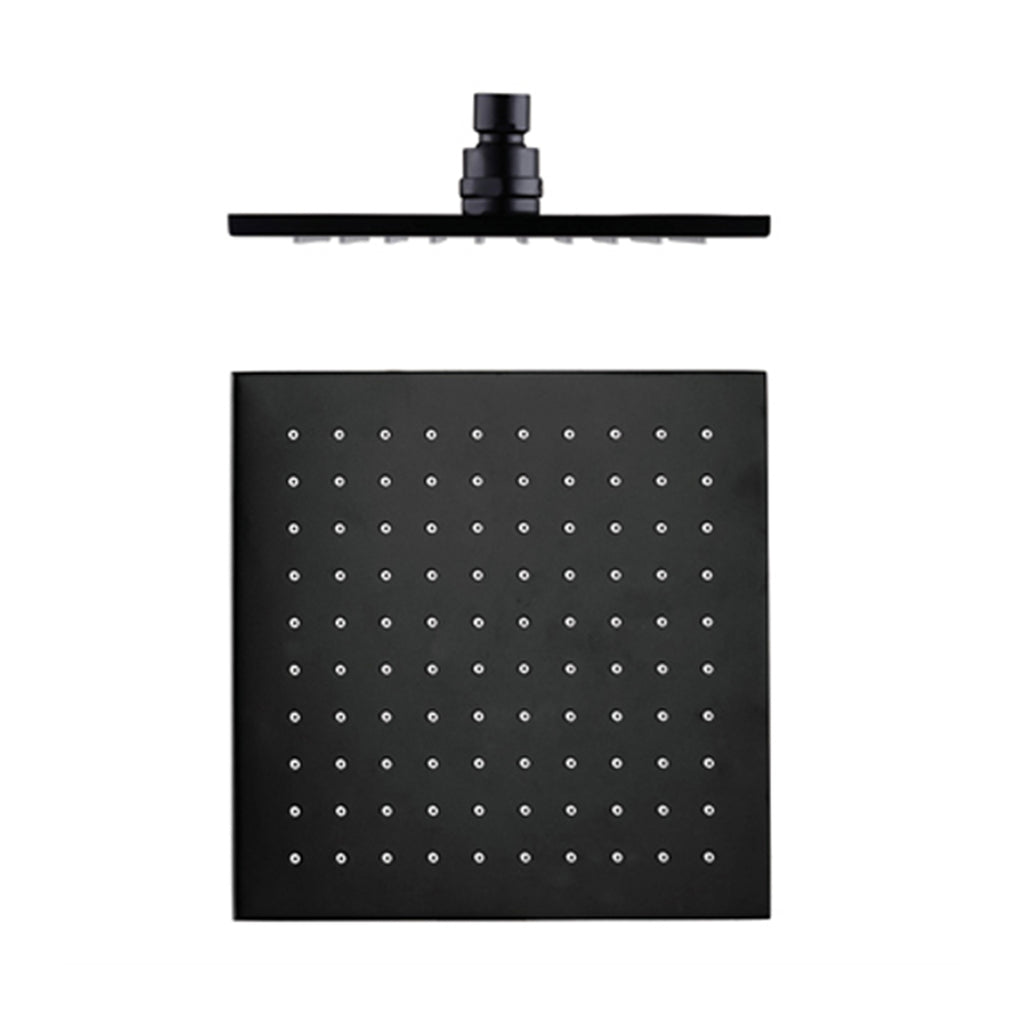 Nero 250mm Square Brass Shower Head - Matte Black - Wellsons