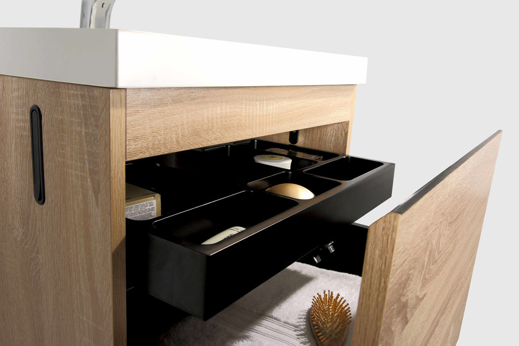 Belbagno Manhattan Wall Hung Vanity 600mm - White Oak - Wellsons