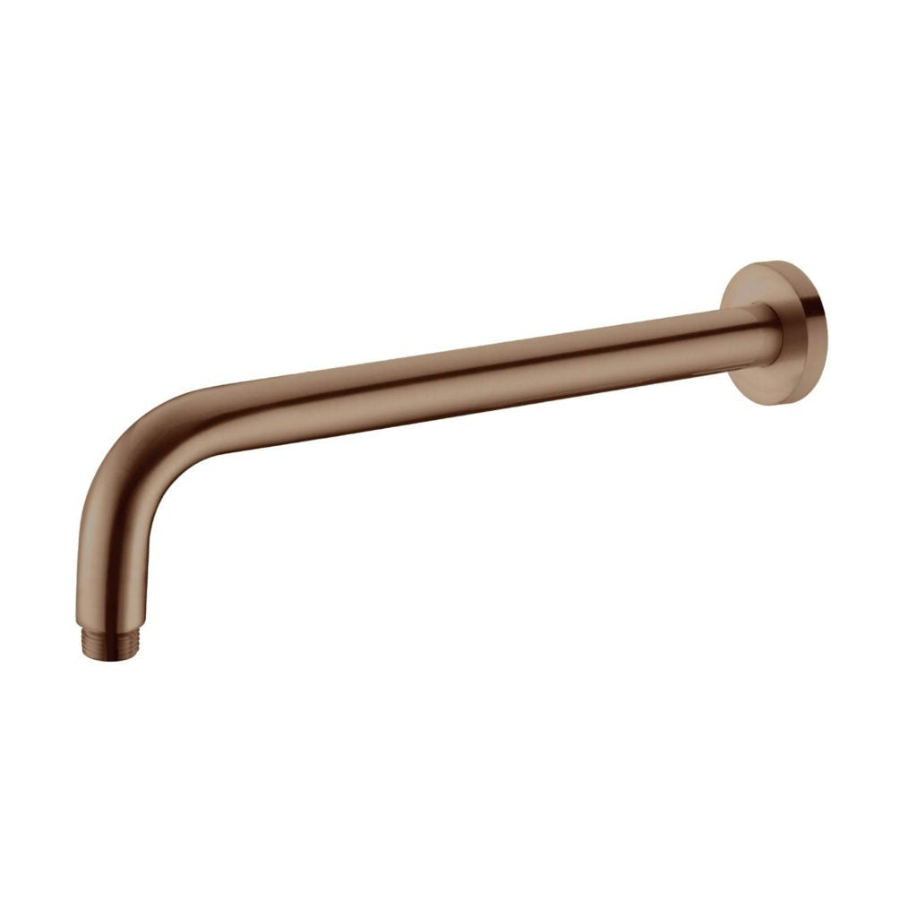 Nero Round Wall Shower Arm - Brushed Bronze