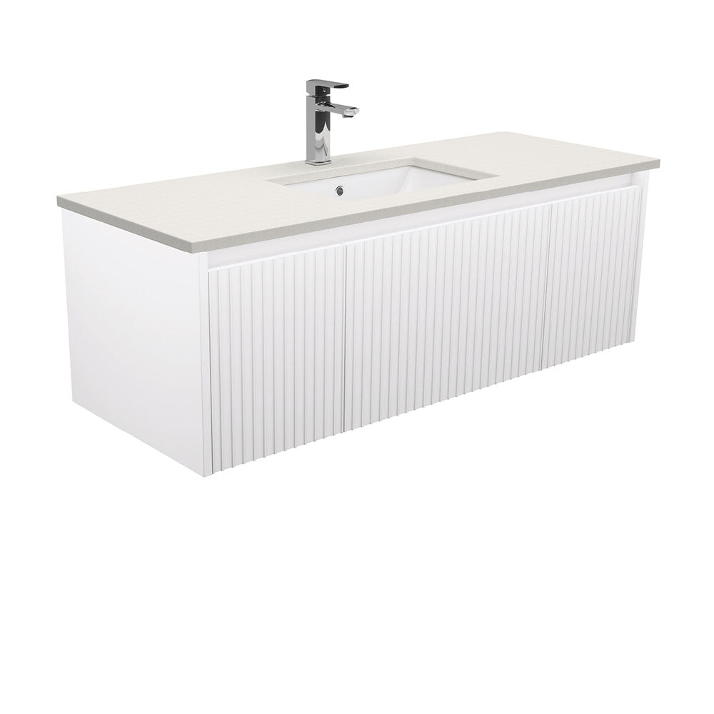 Fienza Alina Sarah Crystal Pure Undermount Wall hung Vanity - Satin White