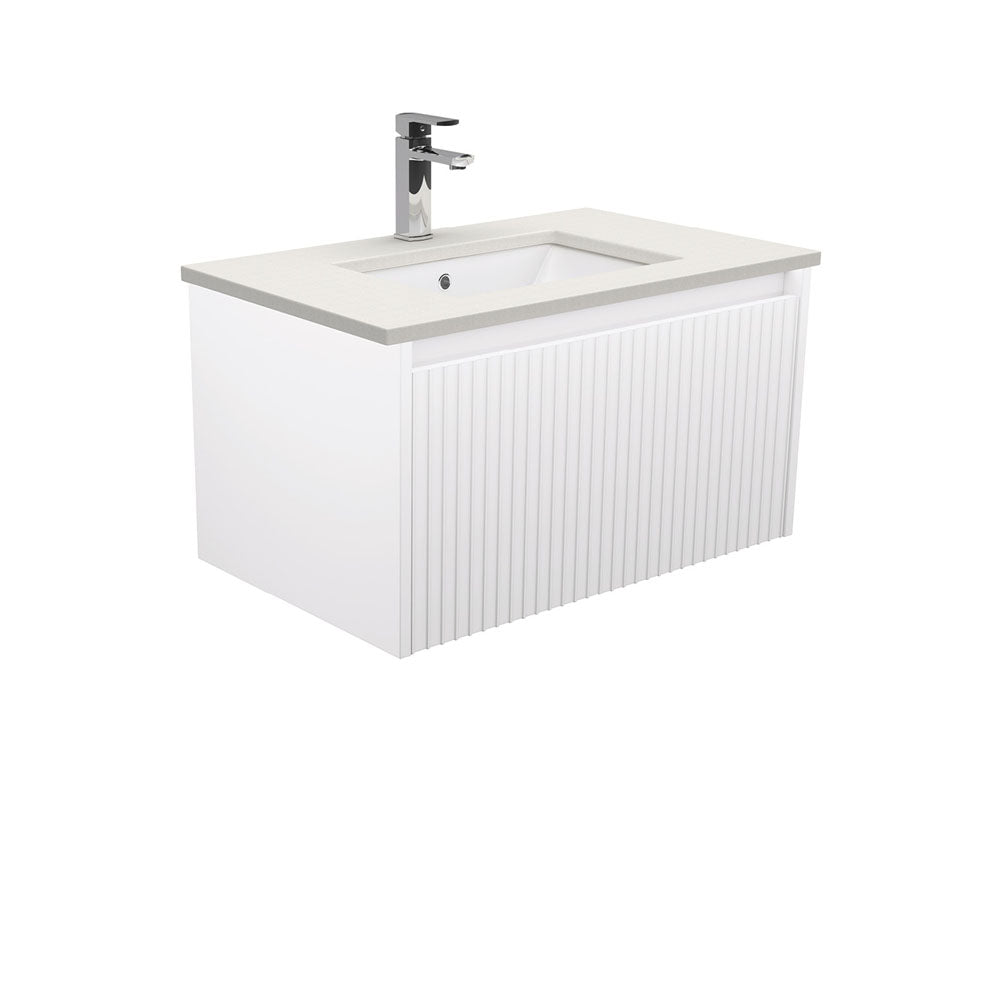 Fienza Alina Sarah Crystal Pure Undermount Wall hung Vanity - Satin White