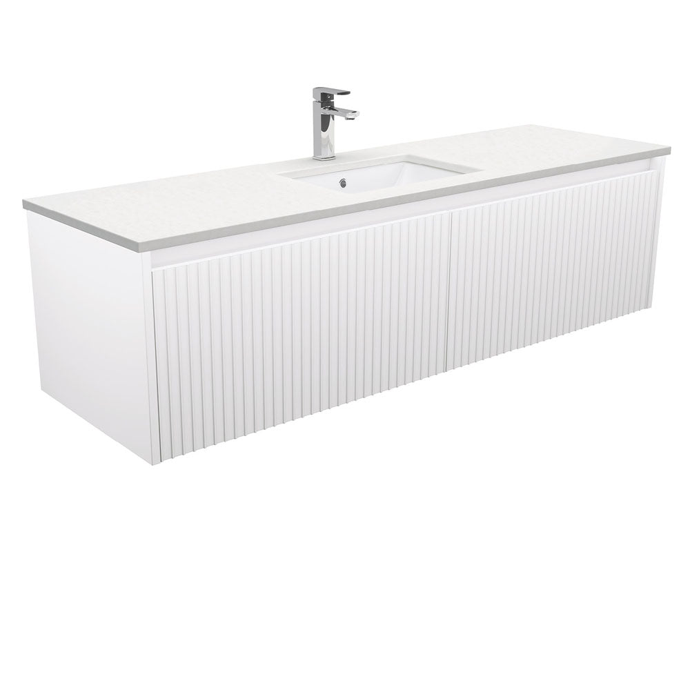 Fienza Alina Sarah Crystal Pure Undermount Wall hung Vanity - Satin White