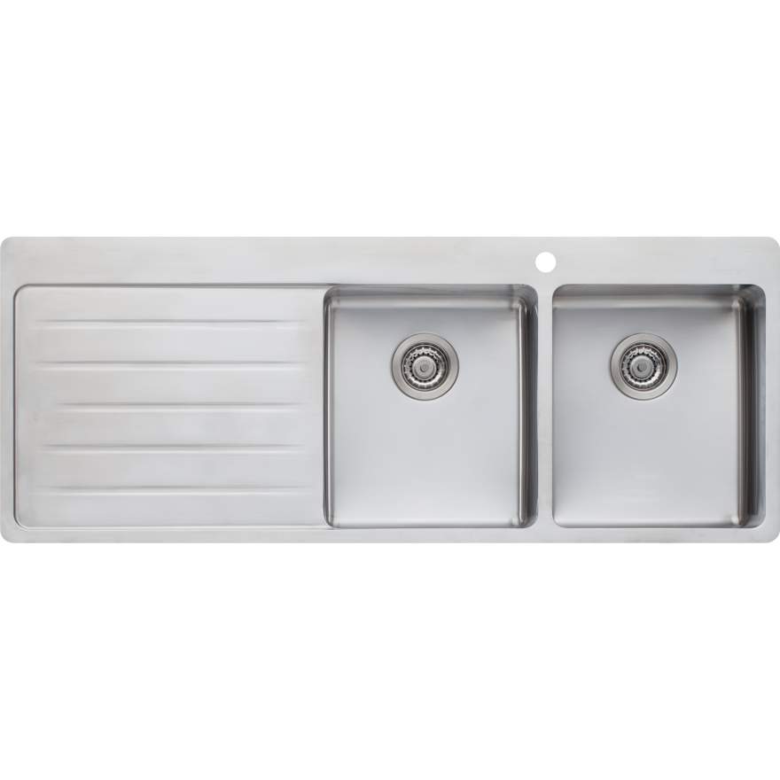 Oliveri Sonetto Double Bowl Topmount Sink With Drainer