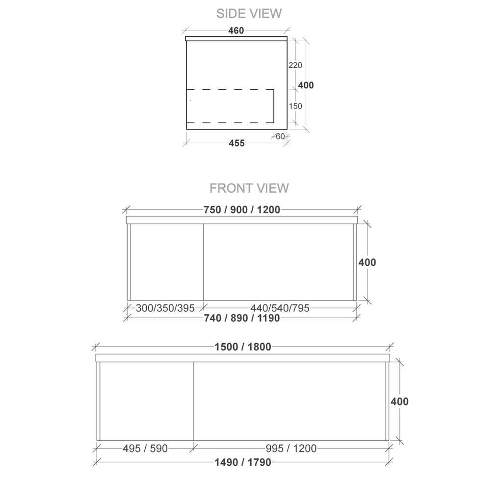 Rifco Aspen Solid Timber Vanity with Acrylic Top & Basin