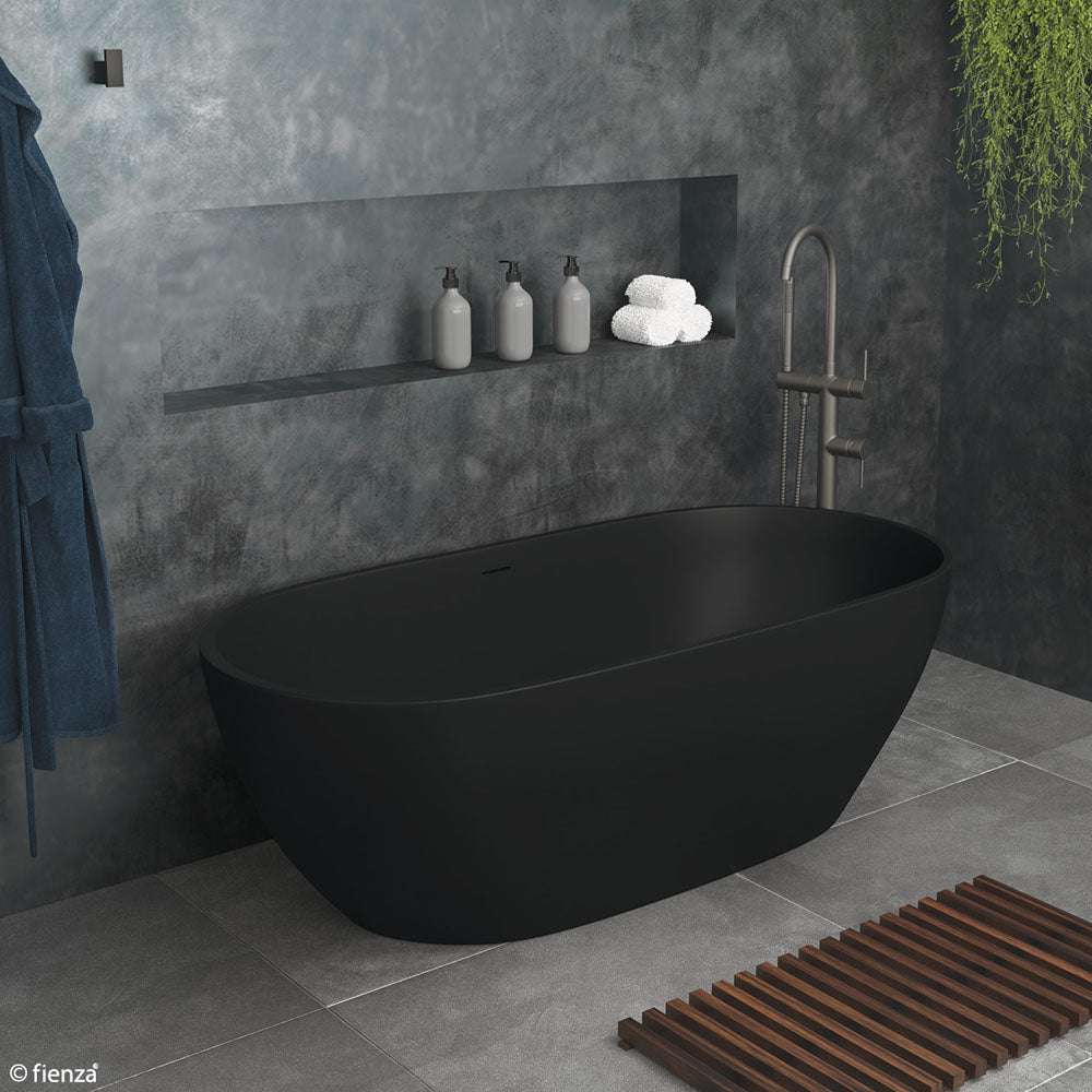 Fienza Luciana Freestanding Stone Bath 1690mm - Matte Black