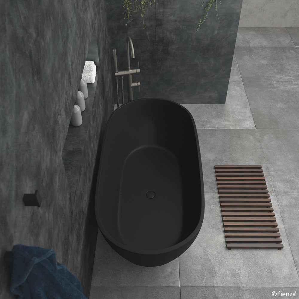 Fienza Luciana Freestanding Stone Bath 1500mm - Matte Black