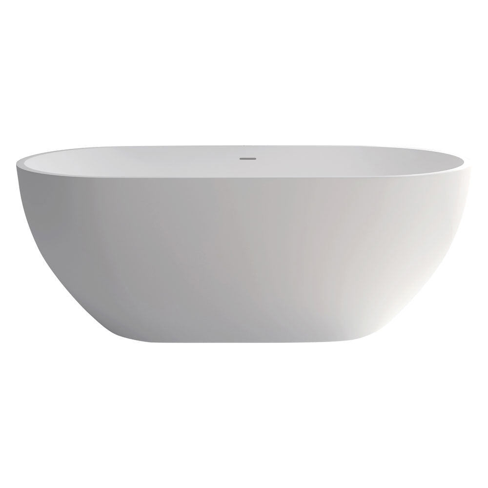 Fienza Nero Freestanding Stone Bath 1550mm - Matte White