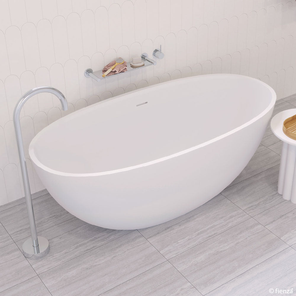 Fienza Sasso Freestanding Stone Bath 1500mm - Matte White