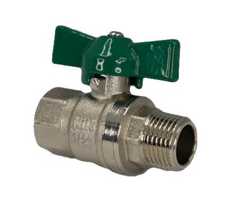 Ball Valve with Butterfly Handle (Male/Female) 20MM Gas - Wellsons