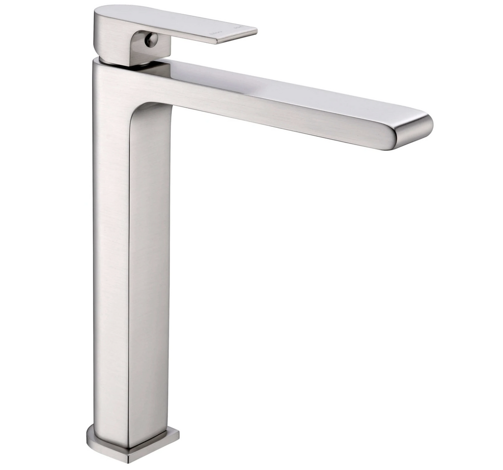 Nero Bianca Tall Basin Mixer - Brushed Nickel - Wellsons