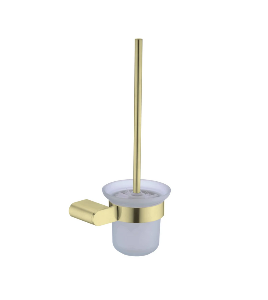Nero Bianca Toilet Brush Holder - Brushed Gold - Wellsons