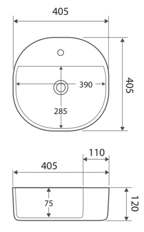 Fienza Chica 405 Above Counter Ceramic Basin - Gloss White