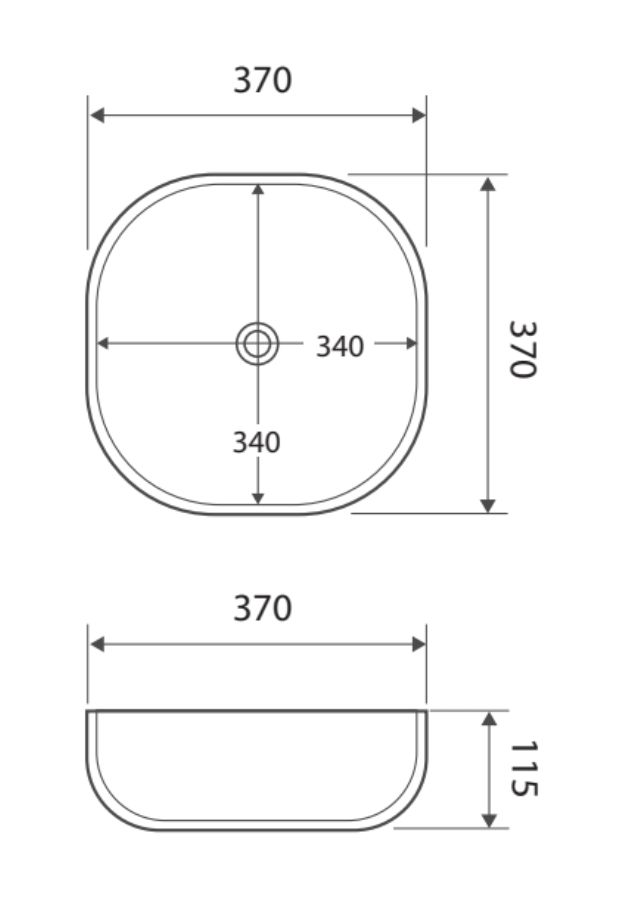 Fienza Koko 370 Above Counter Basin - Gloss White