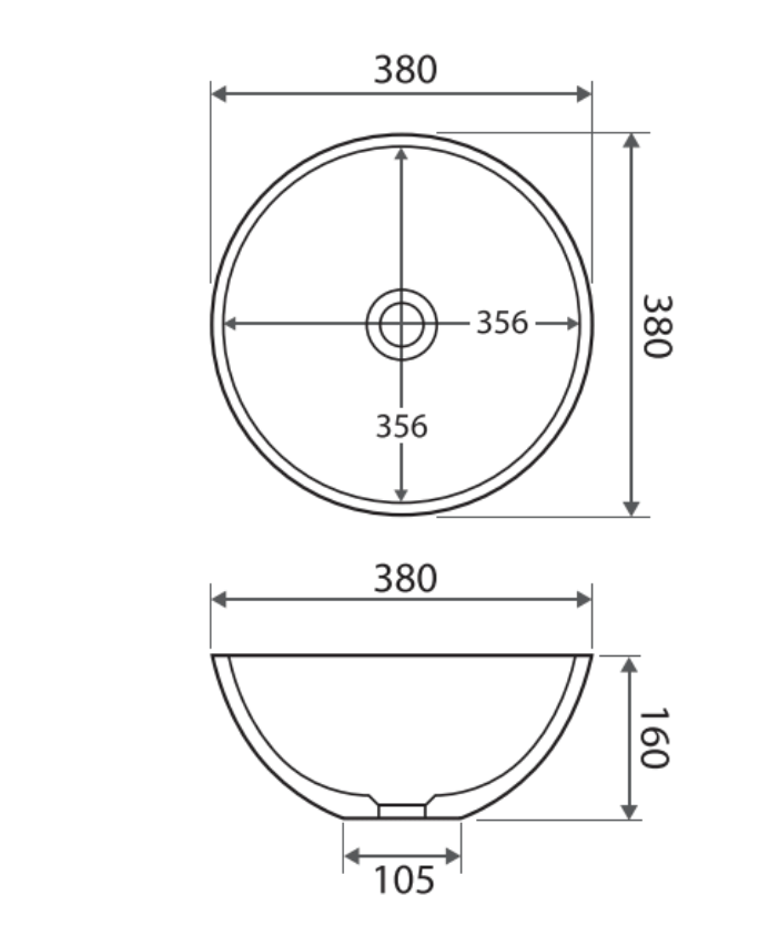 Fienza Lexy Solid Surface Basin - Matte White