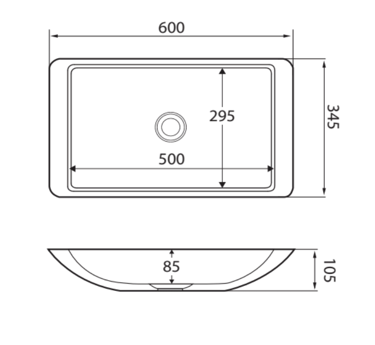 Fienza Classique 600 Above Counter Solid Surface Basin - Matte White