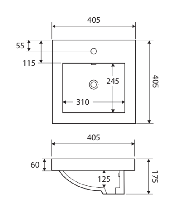 Fienza Alison Semi-Inset Basin - Gloss White