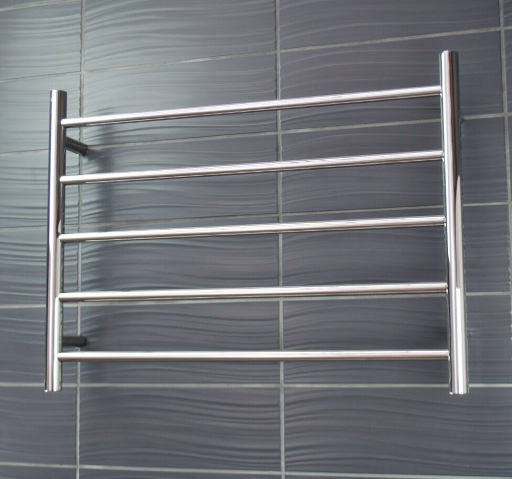 Radiant Heating Round Bars 240V Heated Towel Rail Polished 750 x 550