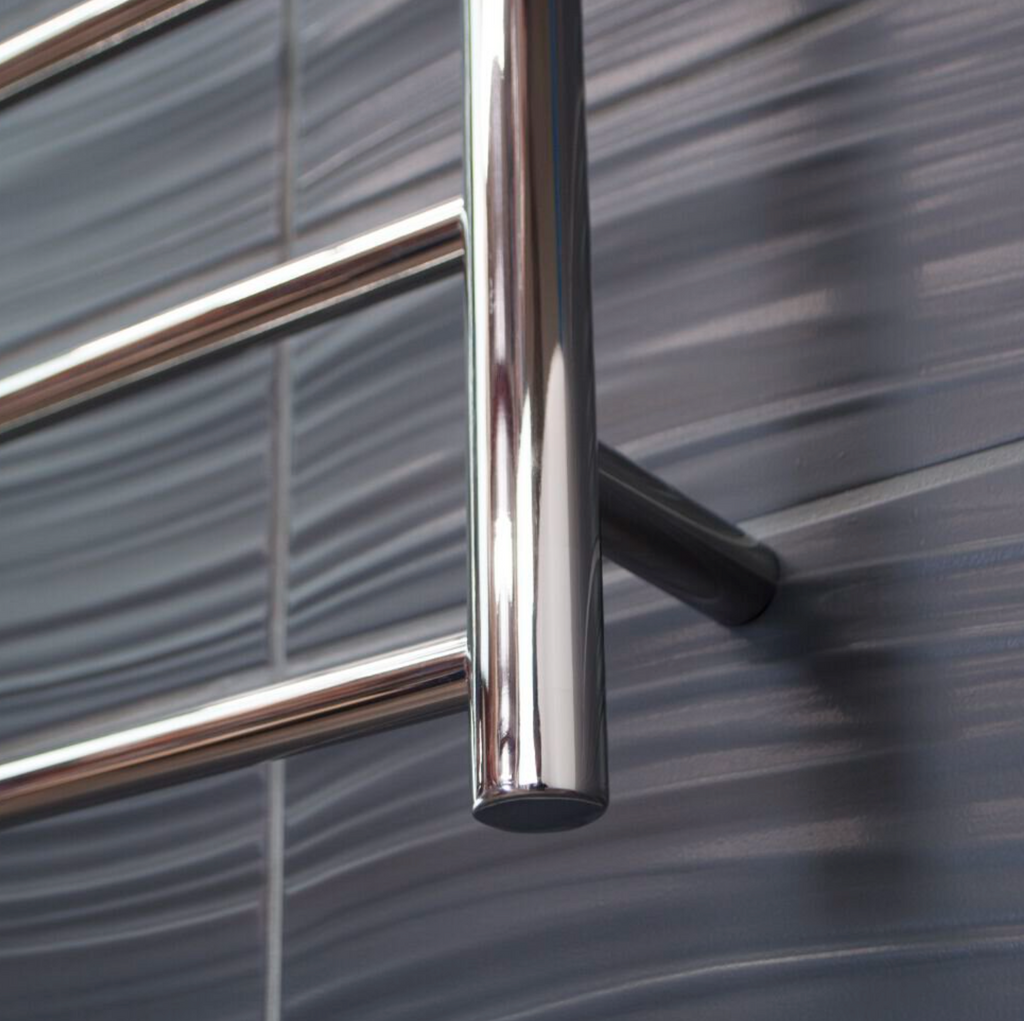 Radiant Heating Round Bars 240V Heated Towel Rail Polished 750 x 550