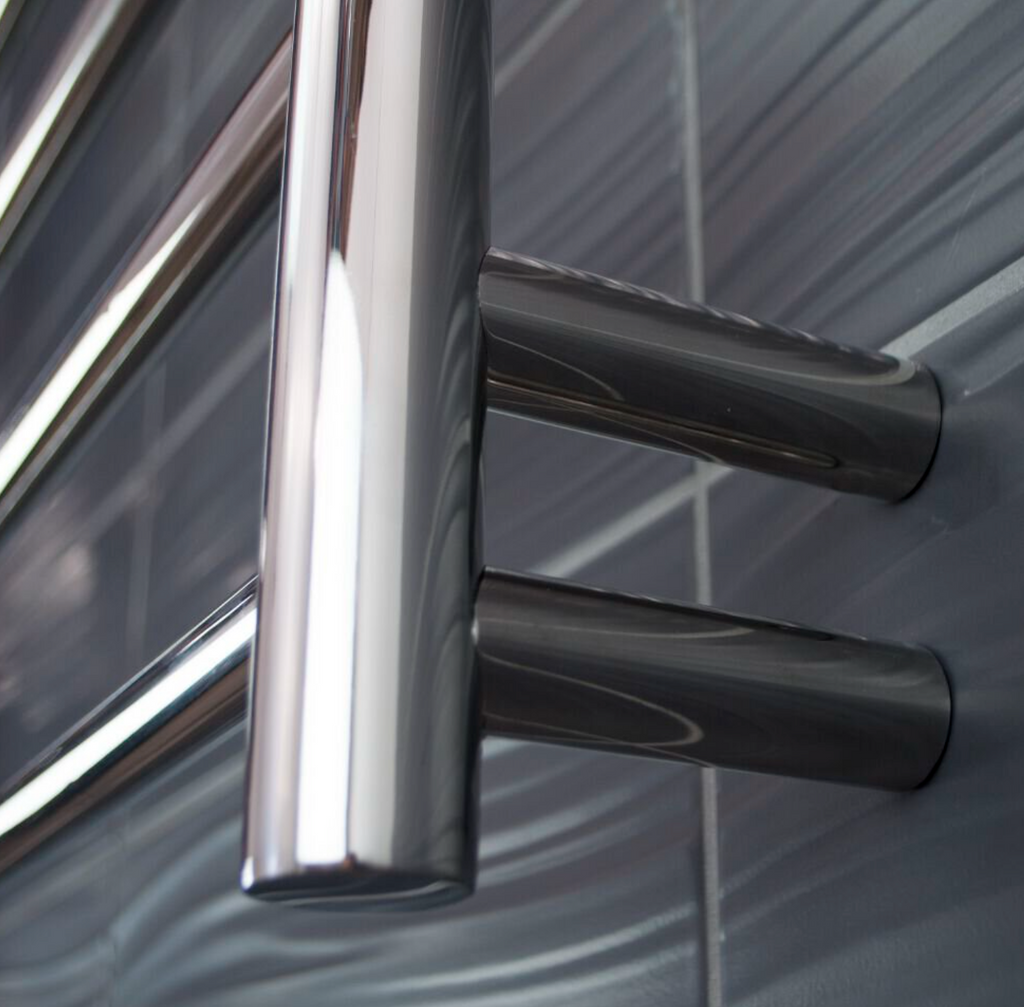 Radiant Heating Round Bars 240V Heated Towel Rail Polished 750 x 550