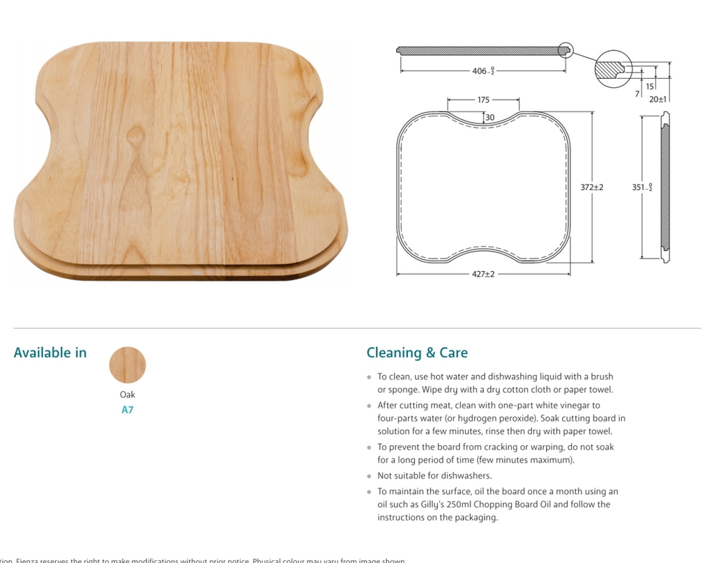 Fienza Tiva Sink Chopping Board