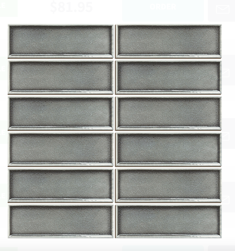 Vida Charcoal Gloss Kit Kat Mosaic Tile