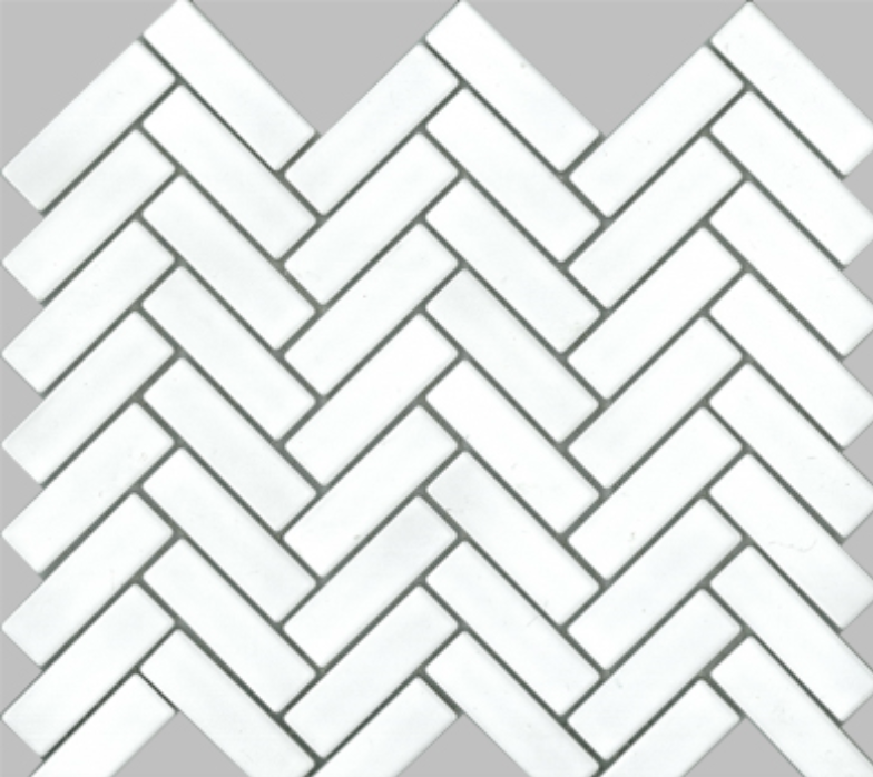 Brilliance Gloss White Herringbone Tile