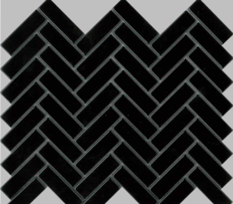Brilliance Gloss Black Herringbone Tile