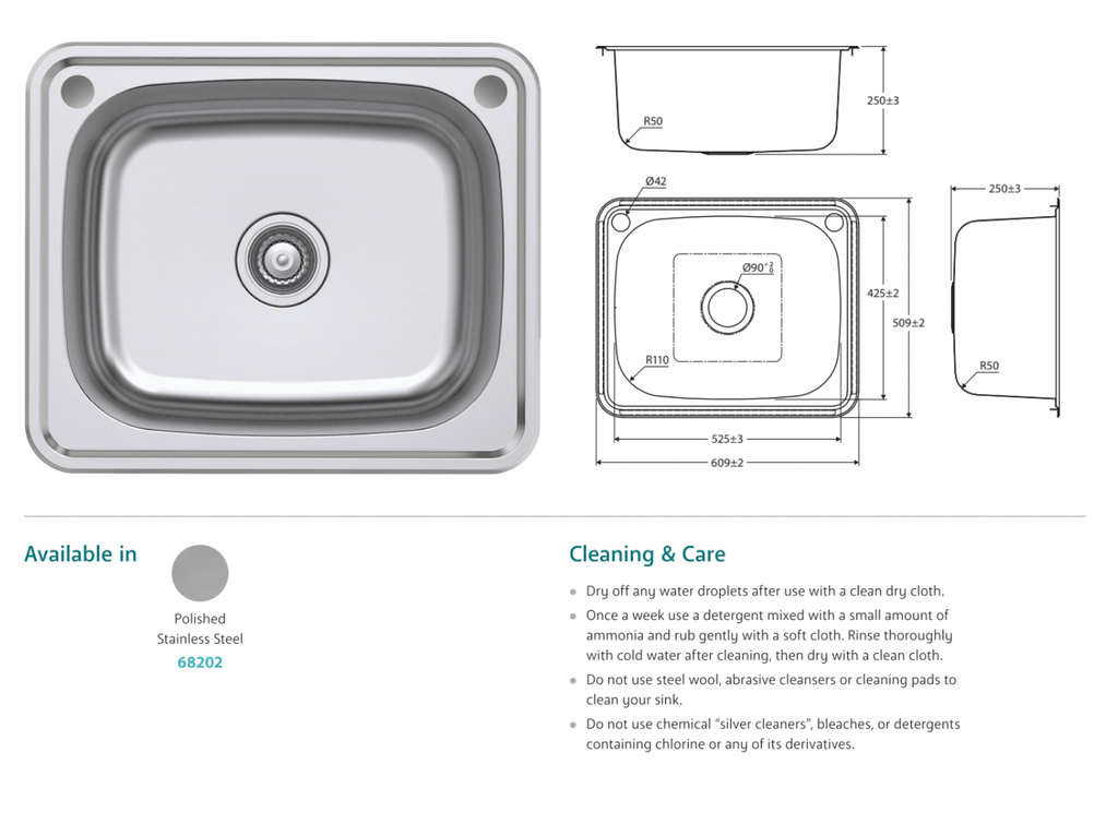 Fienza Tiva 50L Laundry Sink