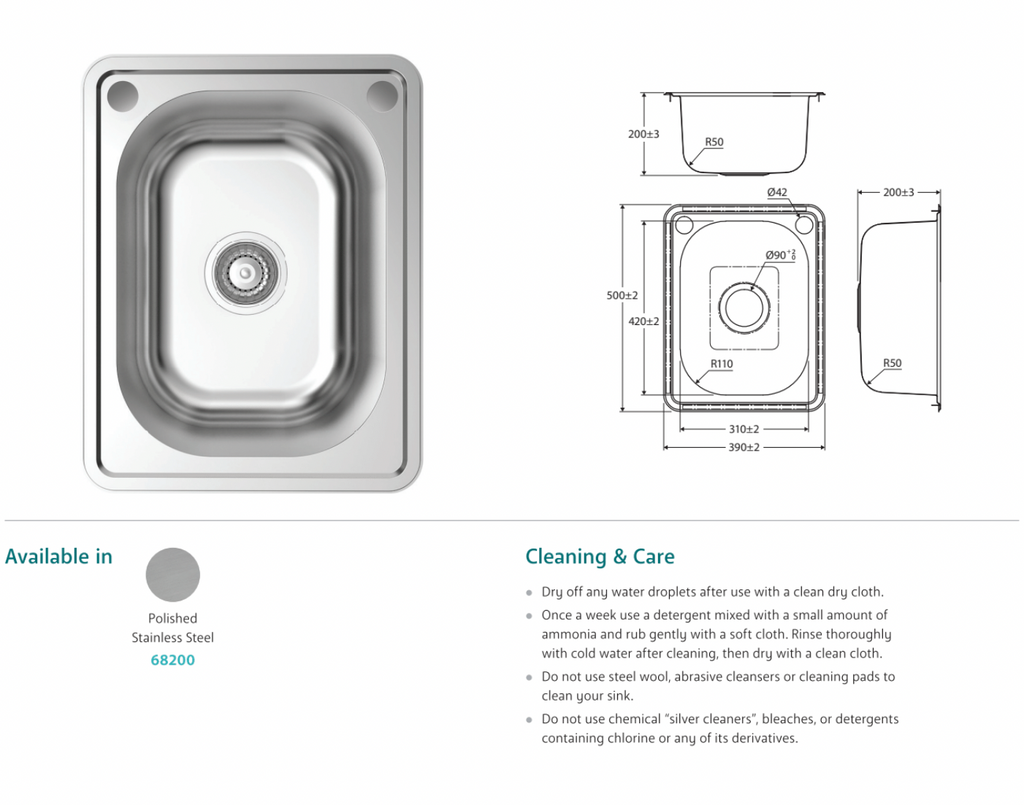 Fienza Tiva 22L Laundry Sink