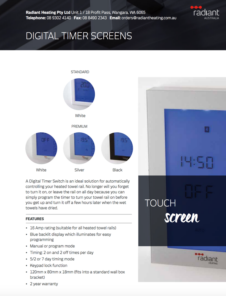 Radiant Heating - Digital Timer Switch