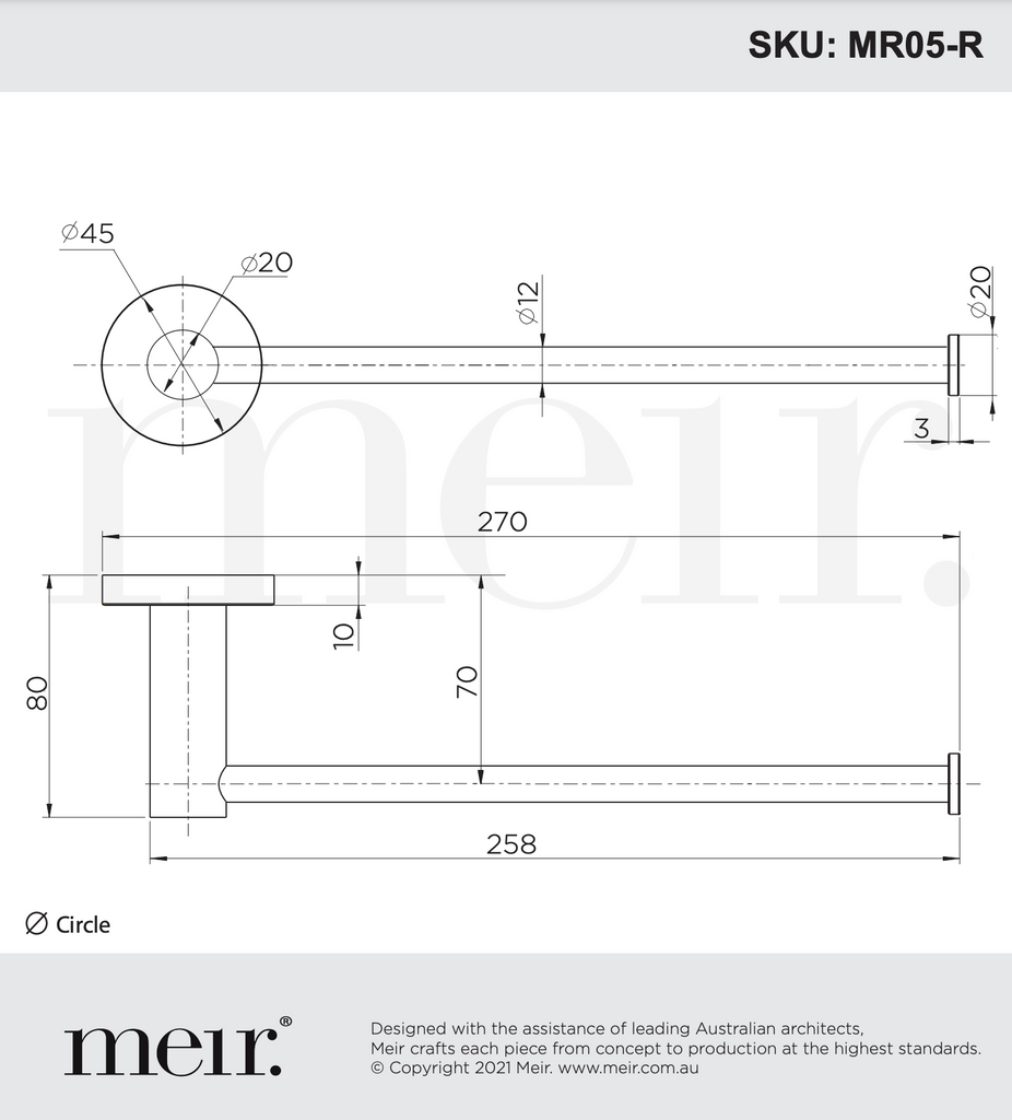 Meir Round Guest Towel Rail - Champagne Rose Gold