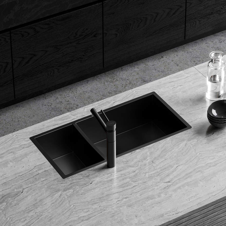 Oliveri Spectra 1 & 1/2 Bowl Black Sink
