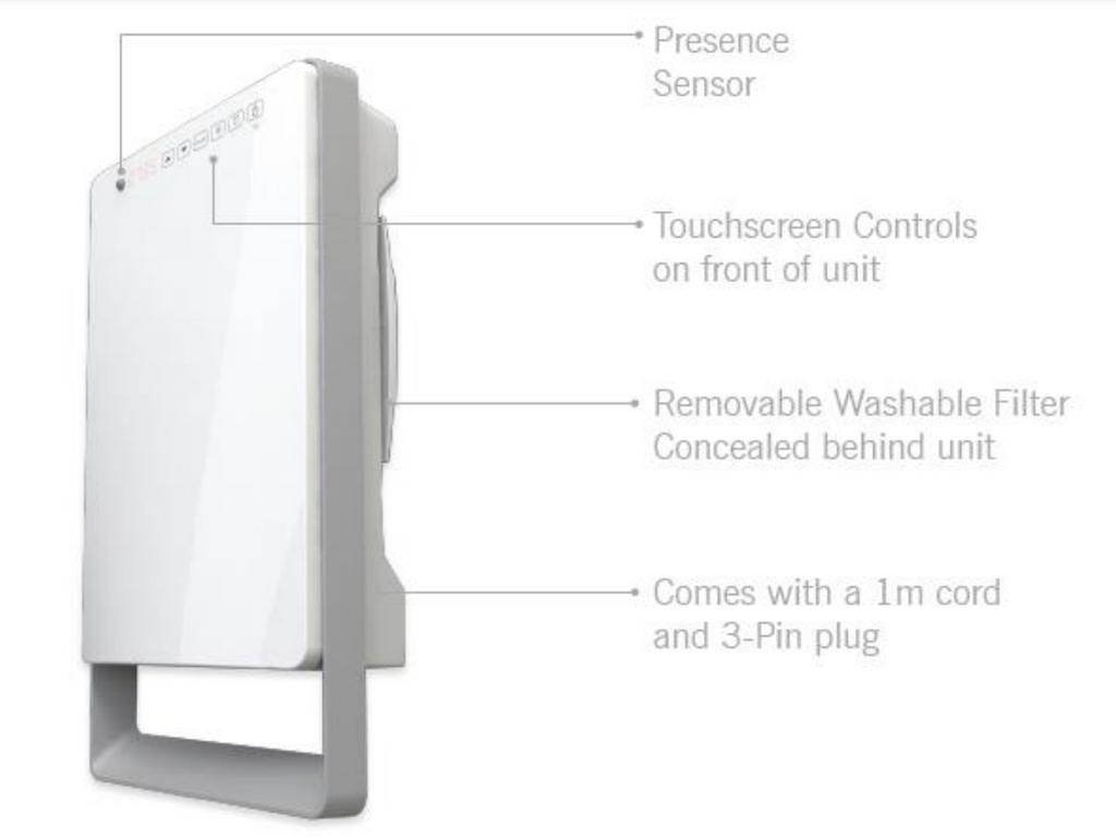 Thermogroup Thermofan TF1800 Bathroom Fan Heater - White / Grey - Wellsons