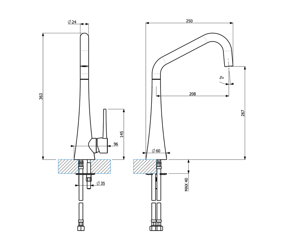 Armando Vicario Tink Kitchen Mixer - Chrome