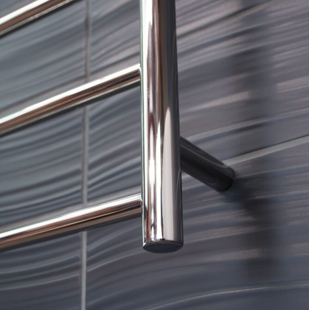 Radiant Heating Round Bars 240V Heated Towel Rail Polished 600 x 800